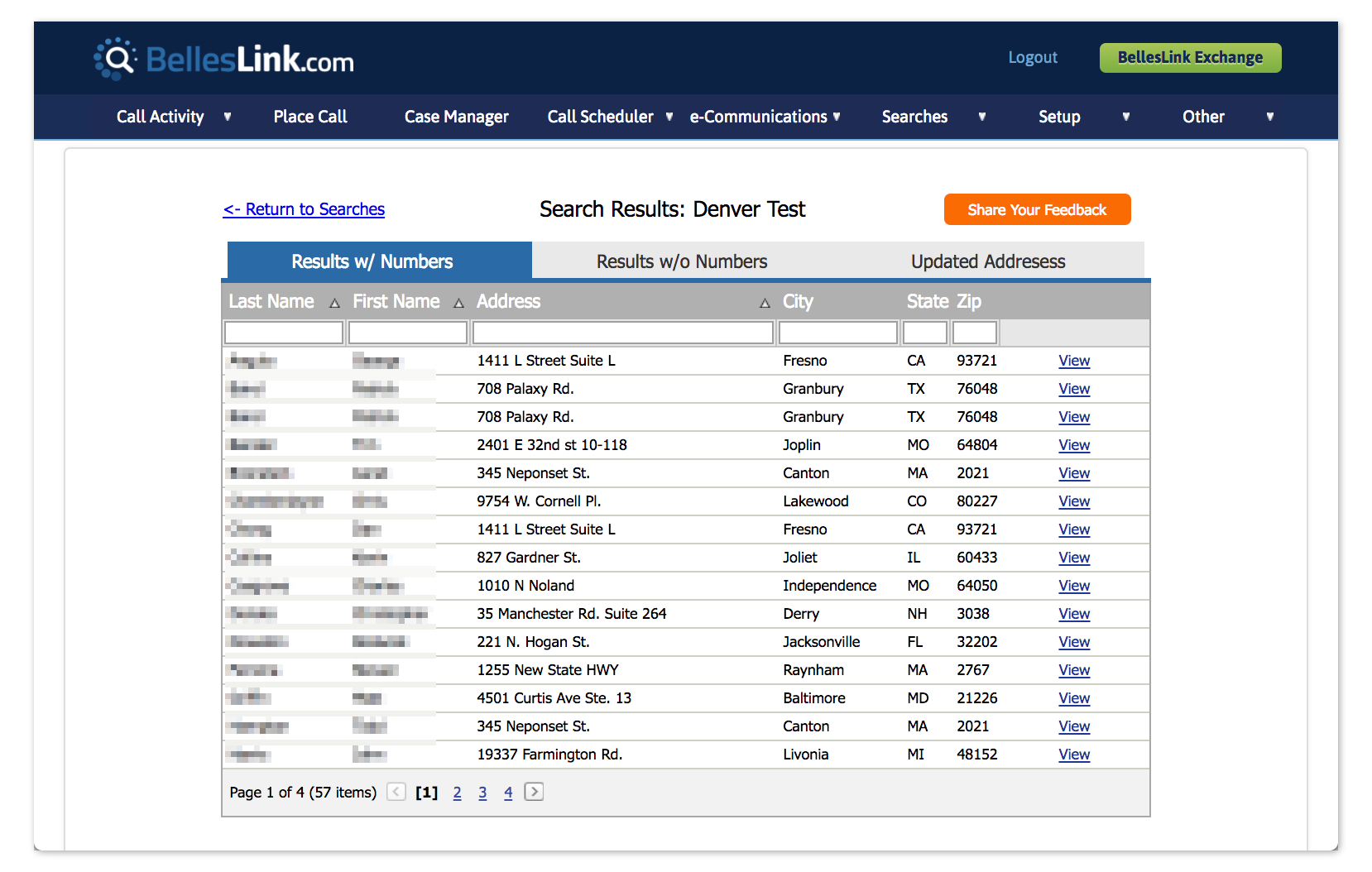 BellesLink Batch Skip Tracing Search Tool Screen 4 BellesLink