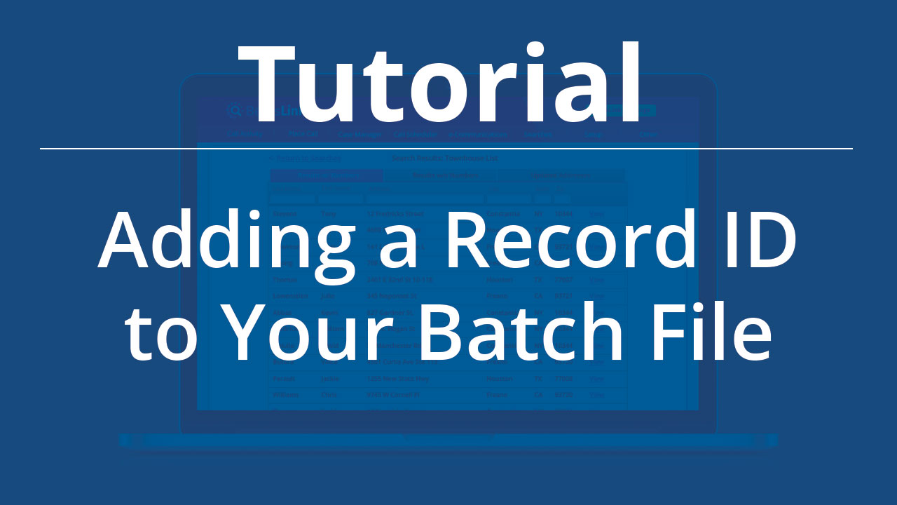 How To Add a Record ID to Your Batch File