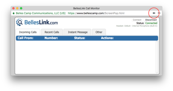 BellesLink Call Monitor Microphone Settings