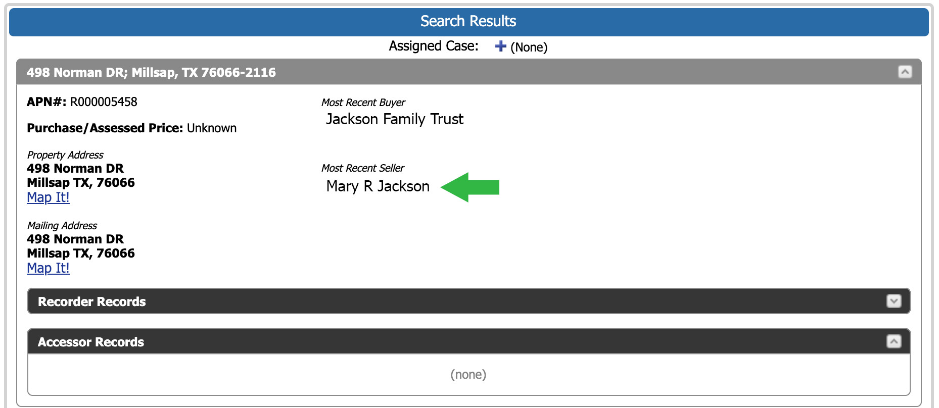 Locate a family trust property search results