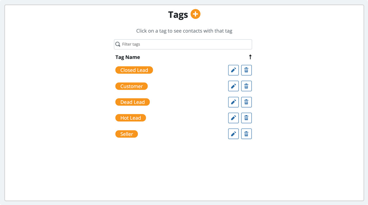 Managing tags on contacts