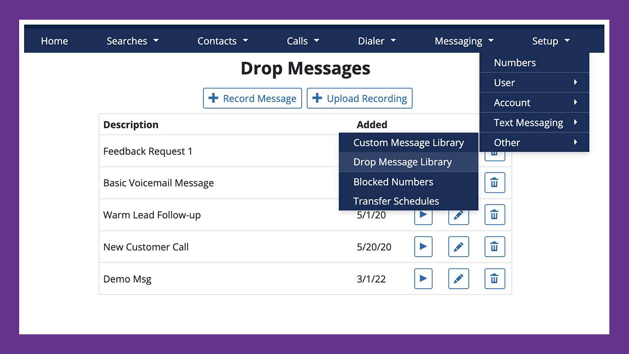 Drop Message Library Updates