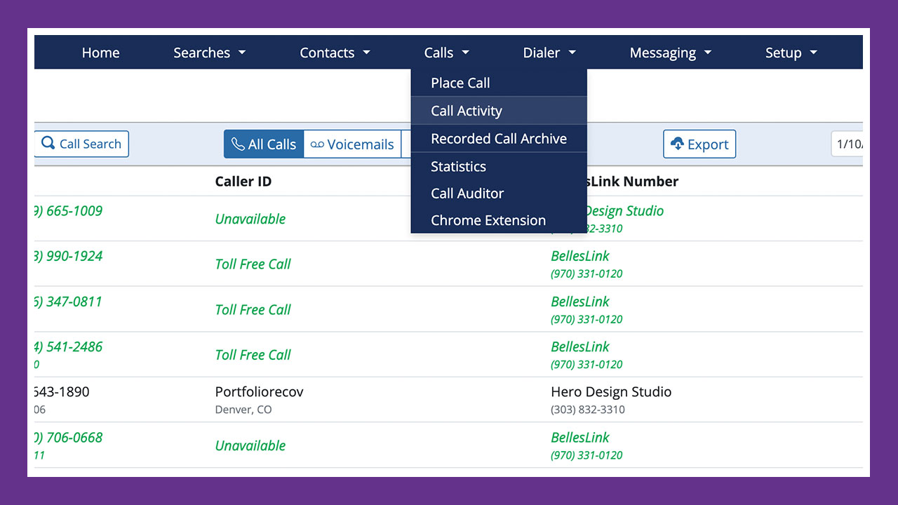 Export Your Call Activity