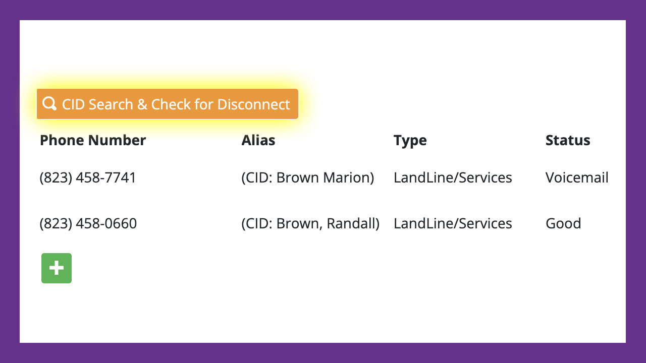 Caller ID Search and Disconnected Number Check